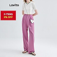 Calça Lovito L114AD564 - Estilo Casual com Zíper e Botão - imagem 1