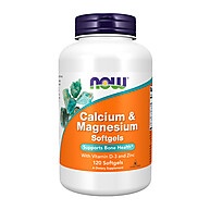 Cálcio e Magnésio Now Foods com Vitamina D3 e Zinco – 120 Softgels - imagem 1