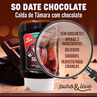 CALDA DE TÂMARA COM CHOCOLATE 100% NATURAL SO DATE PURO & LEVE - 280G - imagem 2