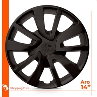 Kit 4 Calotas Sandero Logan Aro 15 Preto Fosco Grid - Design Moderno e Fixação Segura - imagem 4