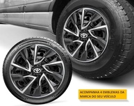 Jogo 4 Calotas Esportivas DS4 Preto/Prata Aro 15 - TOYO para Etios, Yaris e Corolla - imagem 4