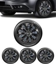 Jogo 4 Calotas Esportivas Velox Aro 15 Preto Brilhante para Honda Fit, City e Civic - imagem 1