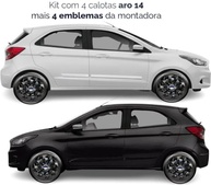 Jogo 4 Calotas Esportivas Velox Aro 14 Preto Brilhante - Novo Ka, Fiesta, Focus - imagem 3