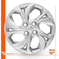 Kit 4 Calotas Aro 15 Hb20 2020 Prata Grid - Design Moderno e Fixação Segura - imagem 4