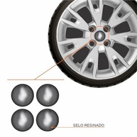 Jogo de Calotas Aro 15 Logan Sandero 2020 Prata + Selos Resinado Grid - imagem 3