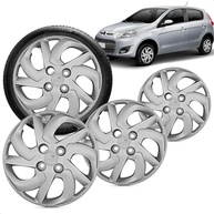 Kit 4 Calotas Palio Fire Aro 13 Prata Cubo Baixo Grid - Renove o Visual! - imagem 1