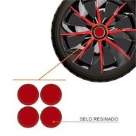 Jogo de Calotas Prime Black Red Aro 14 para Fiat (Palio, Uno, Siena, Mobi, Strada, Fiorino, Doblo, Argo, Idea, Punto, Cronos, Toro, Linea, Bravo) + Selo Resinado - imagem 3