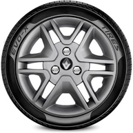 Jogo de Calotas Aro 14 Prata para Renault Kwid (Life, Intense, Outsider) com Emblema Preto - imagem 3