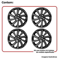 Kit 4 Calotas Aro 14 Fiat Nova Strada 2021 2022 Preto - Design Moderno e Proteção - imagem 4