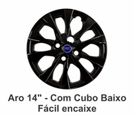 Jogo 4 Calotas Esportivas Aro 14 Fiat Mobi, Argo e Palio 2021 - Emblema Azul FT - imagem 3