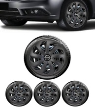 Jogo 4 Calotas Esportivas Velox Aro 15 Preto Fosco - Nissan March, Versa, Sentra, Livina - imagem 1