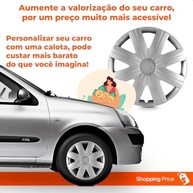 Kit 4 Calotas Aro 14 Clio Logan 2007-2008 Prata Grid - Design Grid e Fixação por Parafusos - imagem 5