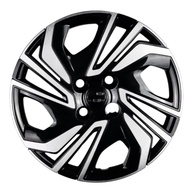 Kit 4 Calotas Esportivas Aro 14 Preto/Prata - Onix 2020-2024 (Cubo Alto) - imagem 3