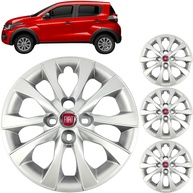 Jogo 4 Calotas Aro 14 Fiat Mobi 2017-2025 Grid Vermelho Resinado - Design Esportivo e Proteção - imagem 1