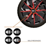 Jogo de Calotas Aro 13 Prime Black Red para HB20, HB20S, Elantra, i30, Sonata + Selos Resinados - imagem 3