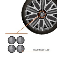 Jogo de Calotas Triton Sport Black Silver Graphite Aro 13 Peugeot 206 207 208 307 4008 Hoggar + Selo Resinado - imagem 3