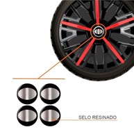 Jogo de Calotas Triton Sport Black Red 14" para Etios, Corolla, Yaris, Prius + Selos Resinados - imagem 3