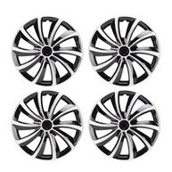 4 Calotas Premium 16" Prata Preto - Universal p/ Carros, SUVs e Caminhões - imagem 2