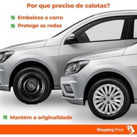 Kit 4 Calotas Aro 14 Gol Voyage G4 G6 2008-2016 Prata Grid - Cubo Baixo - imagem 3