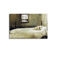 Pôster Arte em Tela Andrew Wyeth - Cachorro na Cama | Decoração Vintage 61x40cm - imagem 2