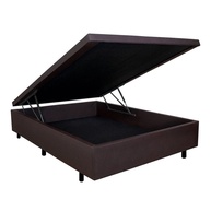 Cama Baú Casal 128x188cm Courino Marrom – B&G - imagem 1