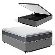 Cama Box Baú Casal 138cm + Colchão D45: Conforto & Armazenamento! - imagem 1