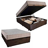 Cama Box Baú Casal Suede + Colchão Molas Ensacadas - imagem 1