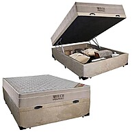 Cama Box Baú Casal Suede + Colchão Ortobom Airtech - imagem 1