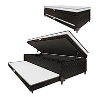 Cama Box Baú com Colchão e Cama Auxiliar Copenhague Solteiro - imagem 1