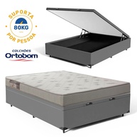 Cama Box Baú Ortobom Light 128cm: Conforto + Armazenamento! - imagem 1