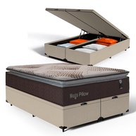 Cama Box Baú Queen 158cm + Colchão Mega Pillow - imagem 1