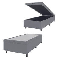 Cama Box Baú Solteiro 0,79m Prince Cinza - imagem 1