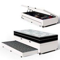 Cama Box Baú Solteiro 88cm + Colchão D45 OrtoConfort - imagem 1