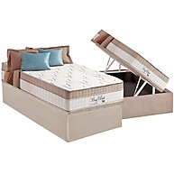 Cama Box Baú Solteiro com Colchão Anjos + Base CRC Suede Clean - imagem 1