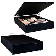 Cama Box Baú Suede Preto: Espaço e Conforto! - imagem 1