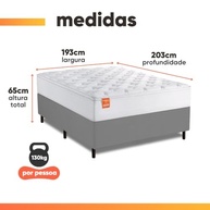 Cama Box Colchão Casal King Molas Ensacadas Real 193x203x65cm - Conforto e Sustentação Premium com Design Moderno - imagem 4