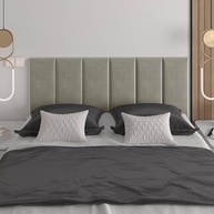 Cabeceira Estofada Madri em Camurça Bege para Cama de Casal 1,40m | Design Moderno e Confortável - imagem 5