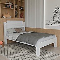 Cama de Solteiro Kids Branca 100% MDF - Montagem Fácil - imagem 1