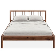 Cama Queen Apoana Castanho 158x198cm - Madeira Maciça Moderna com Estrado Reforçado - imagem 1