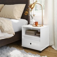 Kit 2 Mesas de Cabeceira Retro com Gaveta – Design Moderno para Quarto e Cama - imagem 3