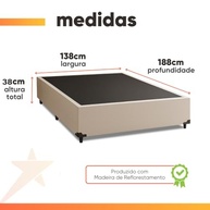 Cama Box Casal 1,38m Suede Prince Bege - Design Sofisticado com 38cm de Altura - imagem 3