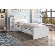 Cama Solteiro Baú Isa Branco: Otimize Seu Espaço! - imagem 1