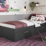 Cama Solteiro Baú Tókio Grafite: Otimize Seu Quarto! - imagem 1