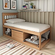 Cama Solteiro com Baú e Nichos: Organize! - imagem 1