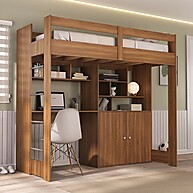 Cama Solteiro com Escrivaninha Zwork: Otimize Seu Quarto! - imagem 1
