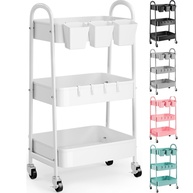 camadas-3-carrinho-a-rodas-metal-de-rodinhas-de-branco-com-a