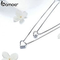 Colar Coração Zircônia Bamoer: Elegância em Duas Camadas - imagem 2