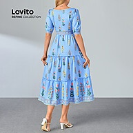 Vestido Floral Azul: Elegância em Camadas - imagem 2