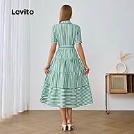 Vestido Listrado Lovito: Elegância em Camadas - imagem 2