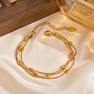 Pulseira Dourada Vnox: Elegância em Camadas - imagem 2